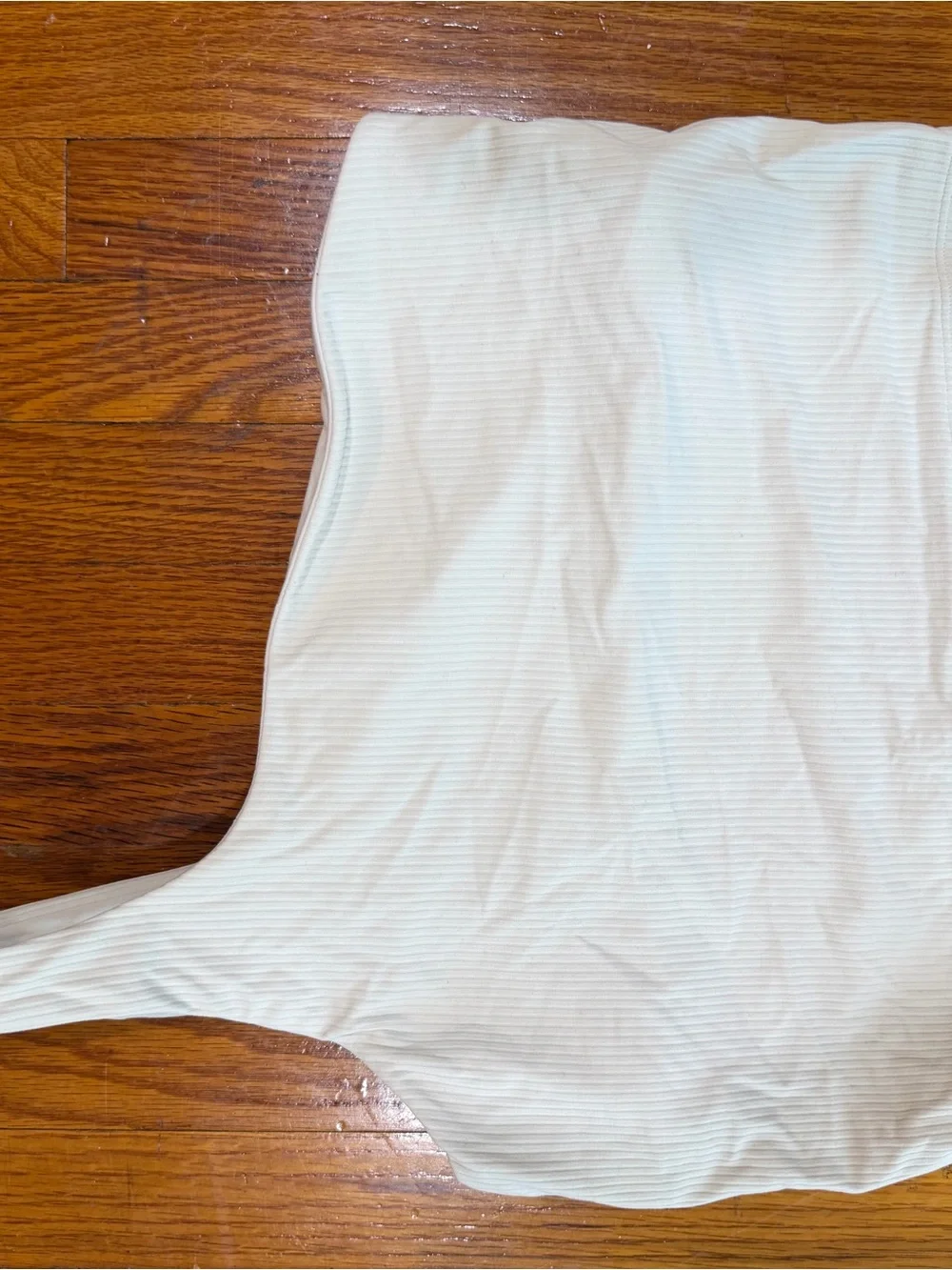 Lululemon One-Shoulder off White Ribbed Crop Top - Women